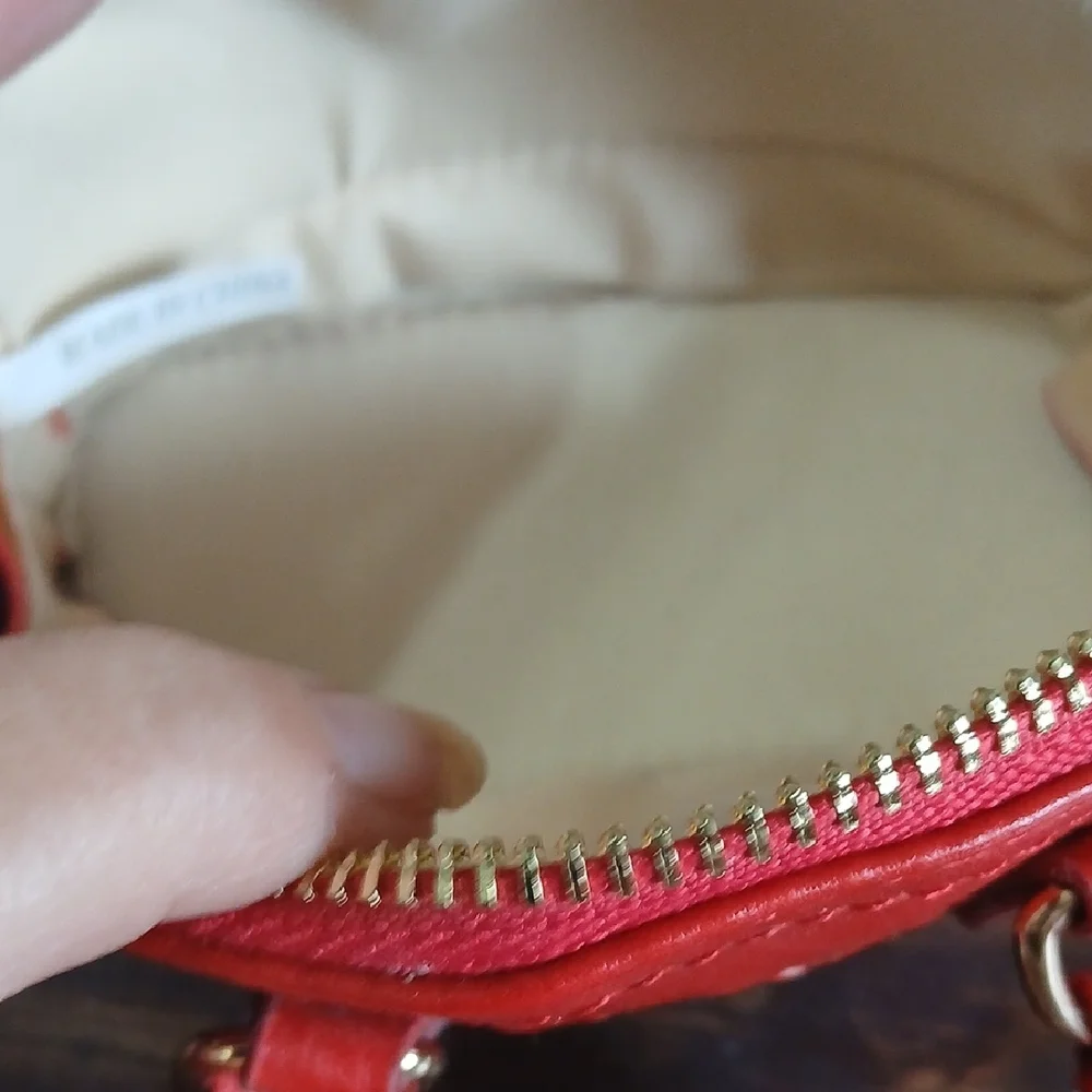 Elegant Red Woven Leather Mini Handbag NWOT - Picture 3 of 4